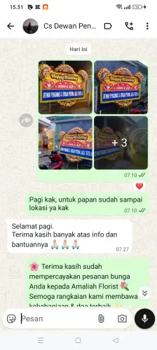 Testimonial Papan Bunga Pernikahan sampit